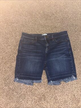 Loft Outlet  Wash Denim Frayed Hem Shorts 4